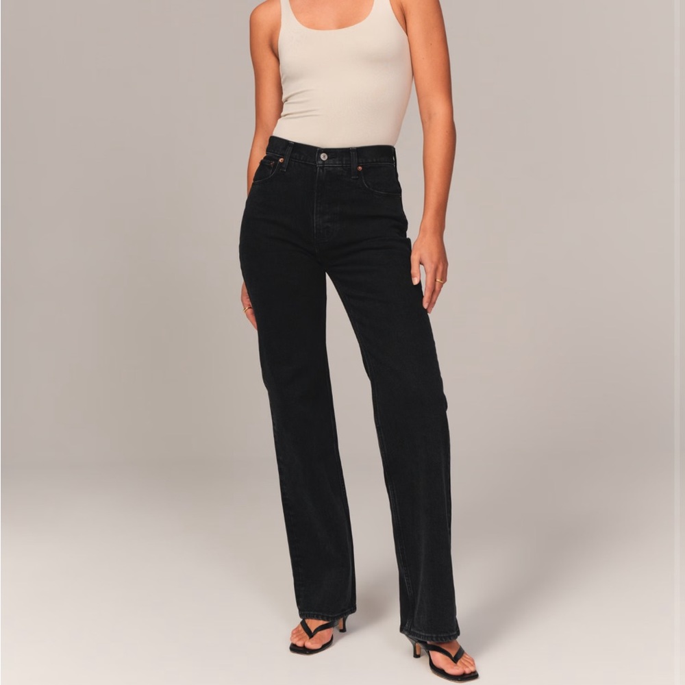 Abercrombie and Fitch Vintage Denim High Rise 90s Relaxed Jean Black